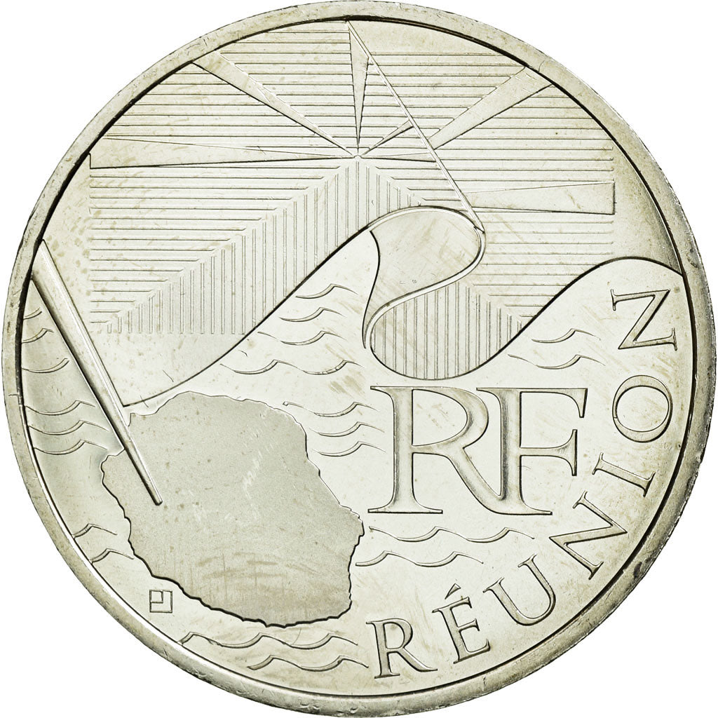 France, 10 Euro, Réunion, 2010, MS(63), Silver, KM:1669