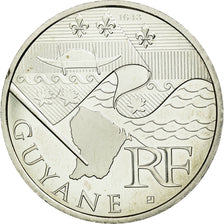 France, 10 Euro, Guyane, 2010, MS(63), Silver, KM:1654