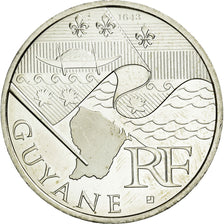 France, 10 Euro, Guyane, 2010, MS(63), Silver, KM:1654