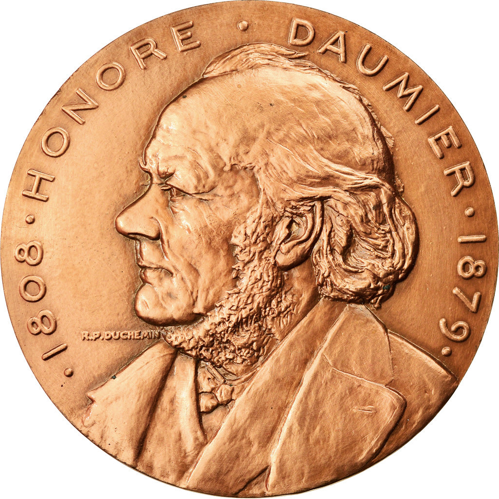 Frankreich, Medaille, Honoré Daumier, Sculpteur, Arts & Culture, Duchemin, UNZ