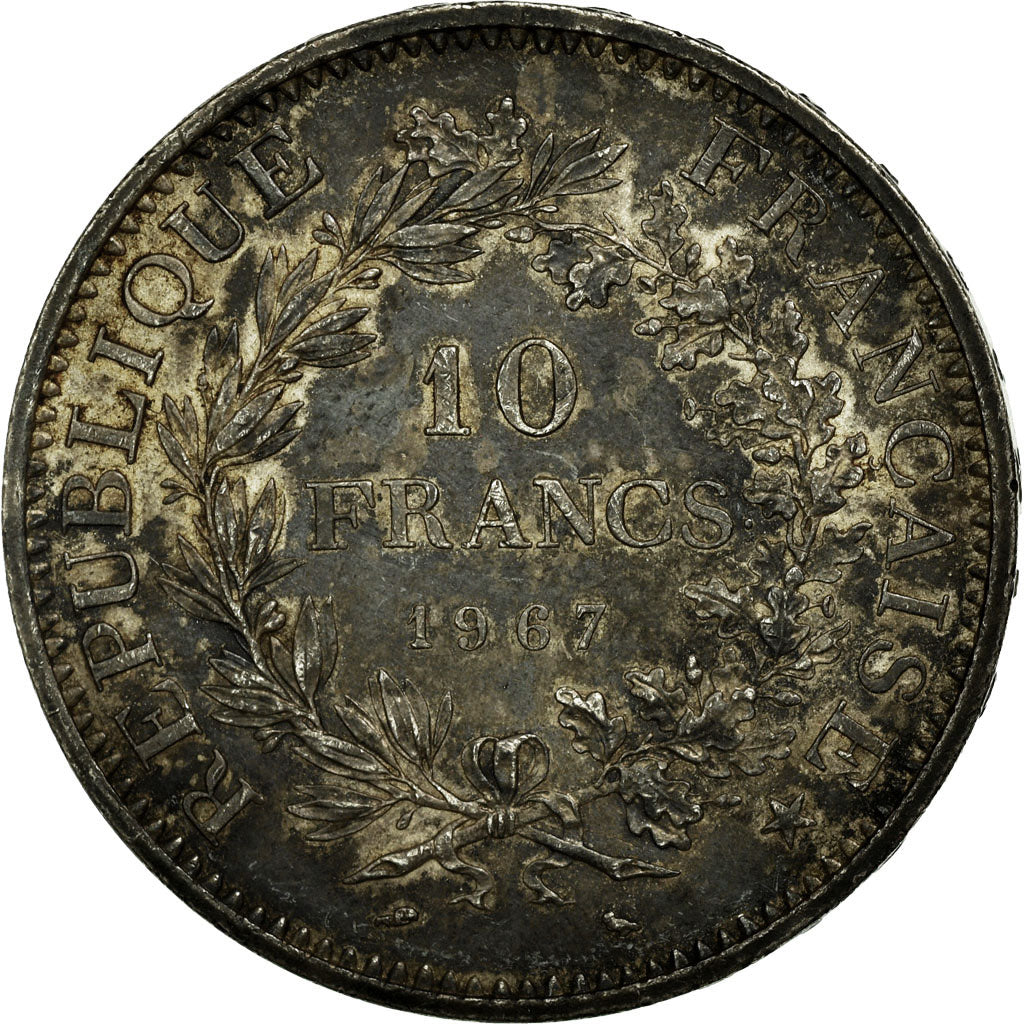 Munten, Frankrijk, Hercule, 10 Francs, 1967, Paris, ZF+, Zilver, KM:932