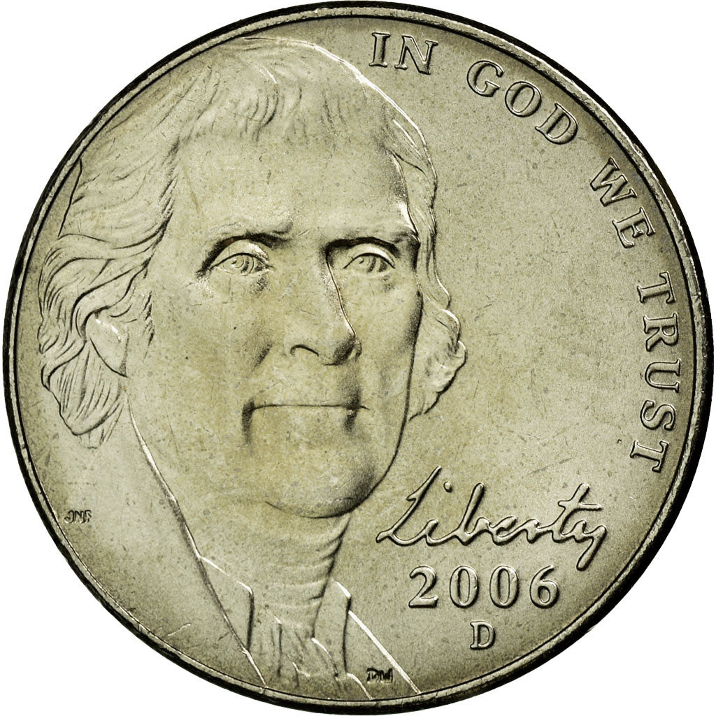 Coin, United States, Jefferson large facing portrait - Enhanced Monticello