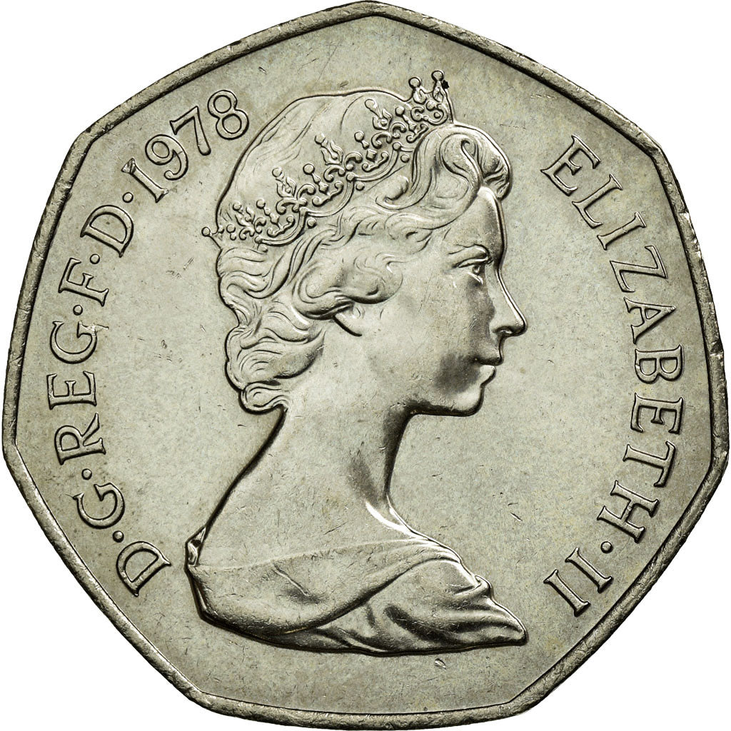Coin, Great Britain, Elizabeth II, 50 New Pence, 1978, AU(55-58), Copper-nickel