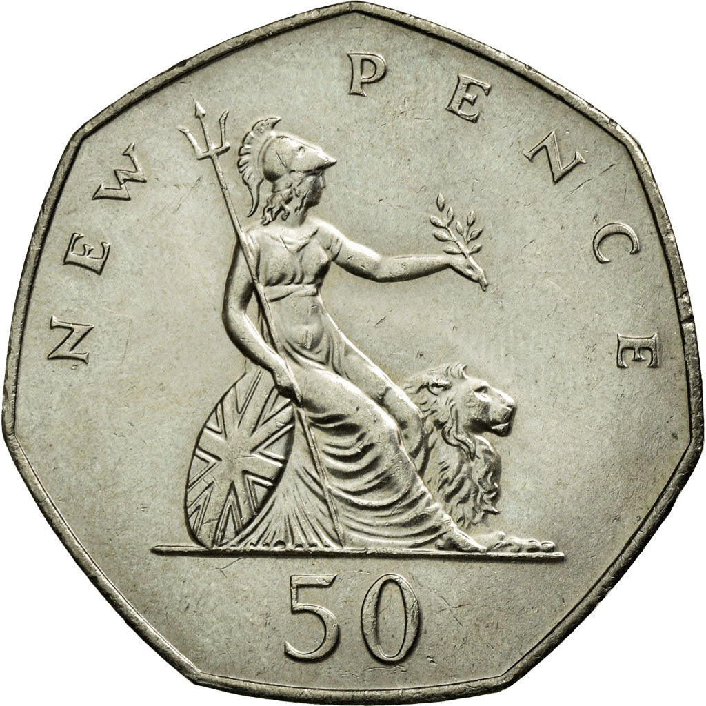 Coin, Great Britain, Elizabeth II, 50 New Pence, 1978, AU(55-58), Copper-nickel