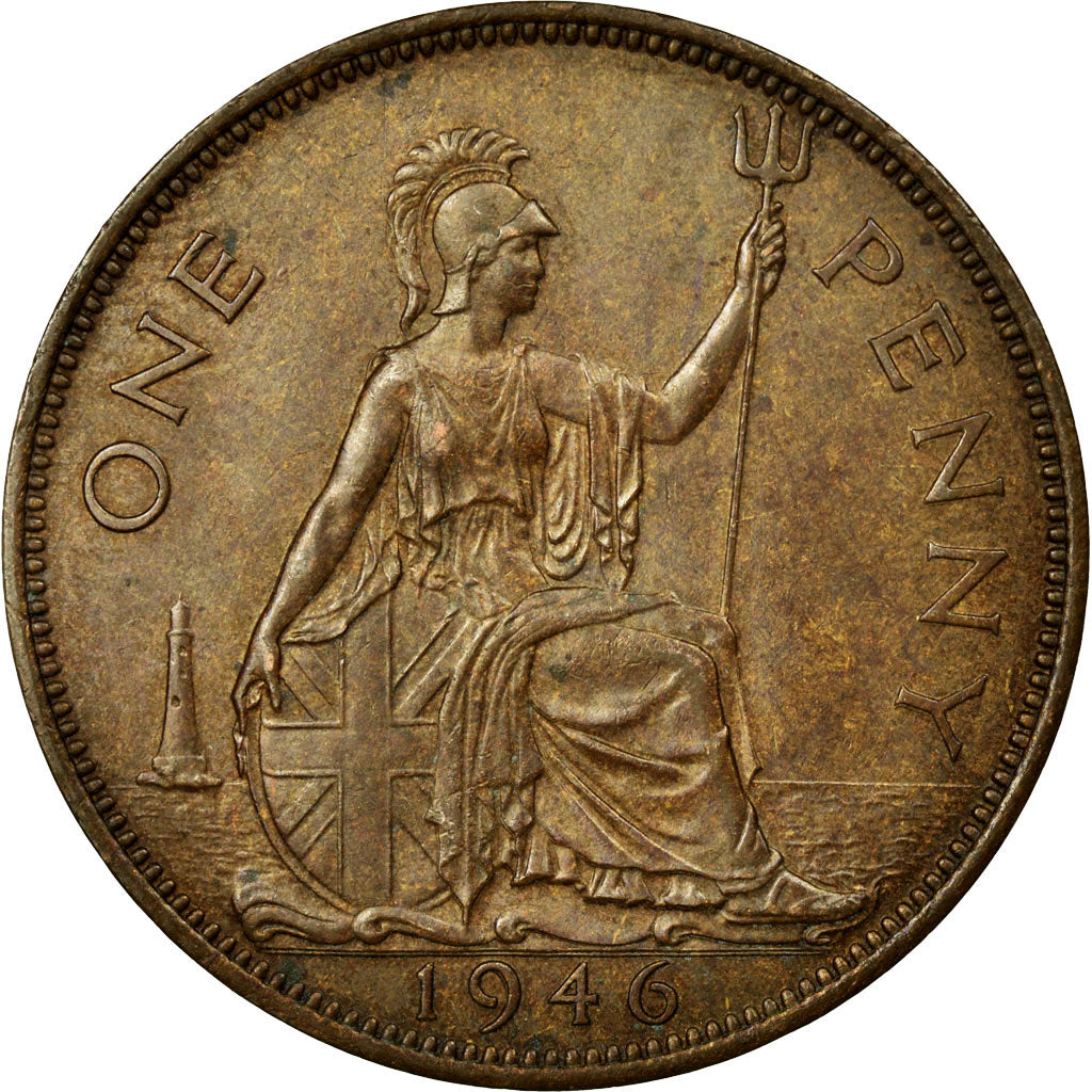 Coin, Great Britain, George VI, Penny, 1946, EF(40-45), Bronze, KM:845