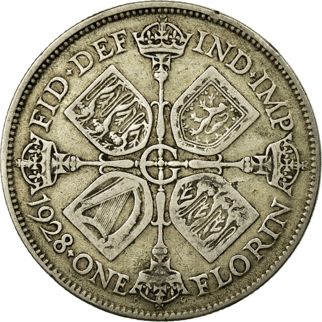 Coin, Great Britain, George V, Florin, Two Shillings, 1928, VF(20-25), Silver