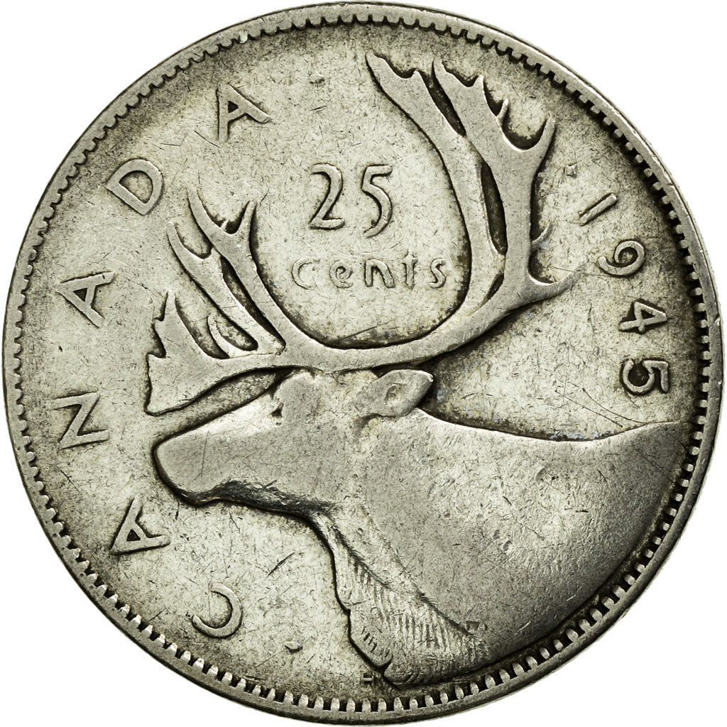 Monnaie, Canada, George VI, 25 Cents, 1945, Royal Canadian Mint, Ottawa, TB