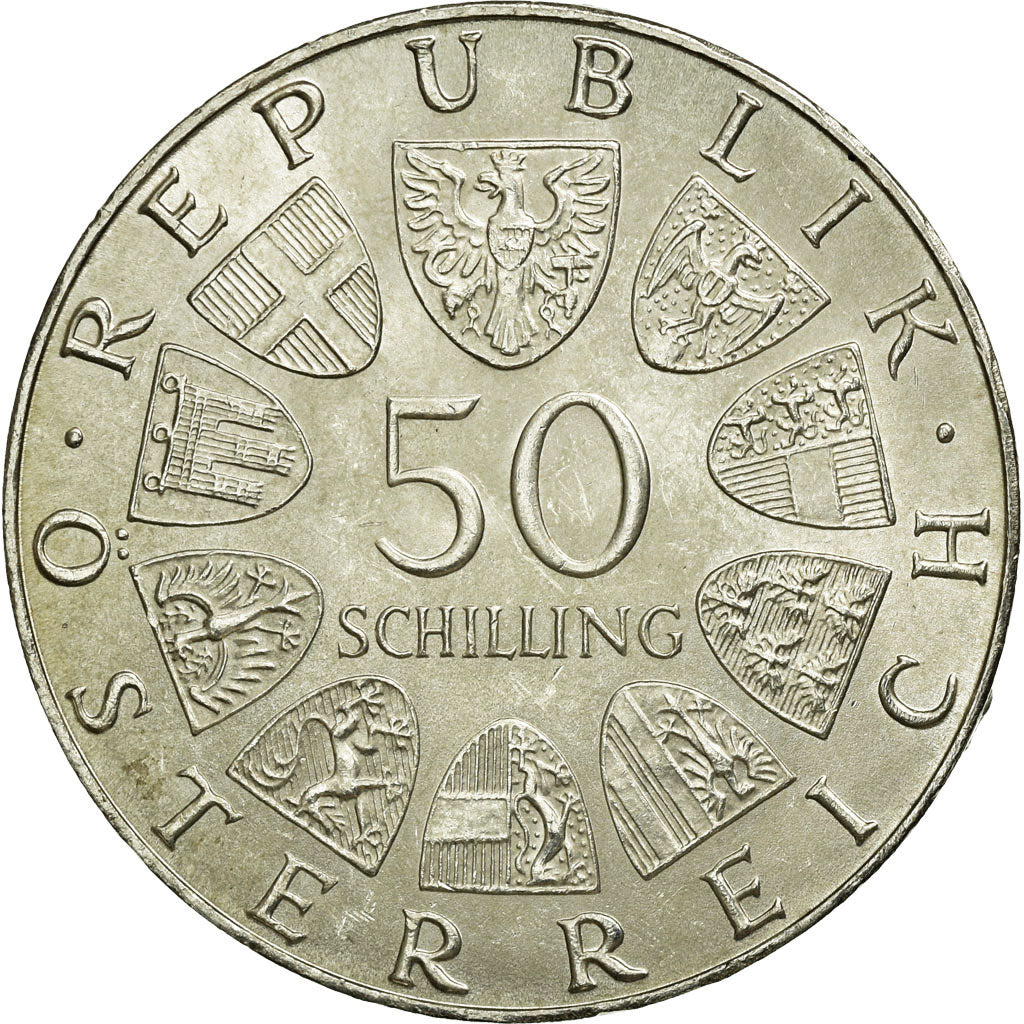 Coin, Austria, 50 Schilling, 1972, MS(63), Silver, KM:2913