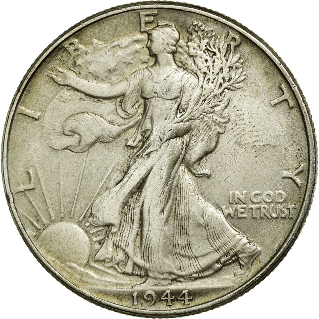 Coin, United States, Walking Liberty Half Dollar, Half Dollar, 1944, U.S. Mint