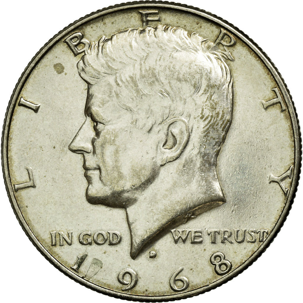 Coin, United States, Kennedy Half Dollar, Half Dollar, 1968, U.S. Mint, Denver