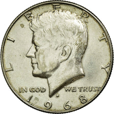 Coin, United States, Kennedy Half Dollar, Half Dollar, 1968, U.S. Mint, Denver