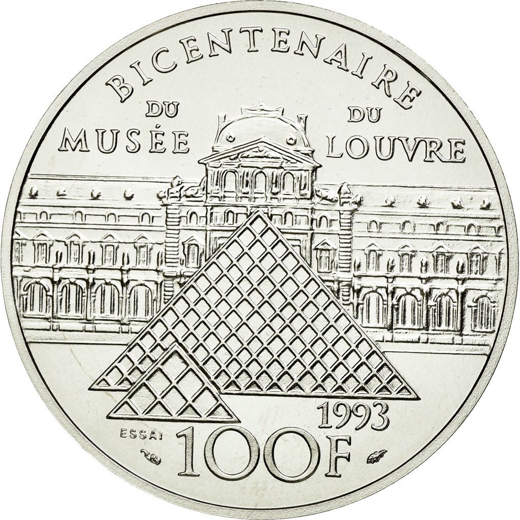 Coin, France, Victoire Samothrace, 100 Francs, 1993, ESSAI, MS(65-70), Silver