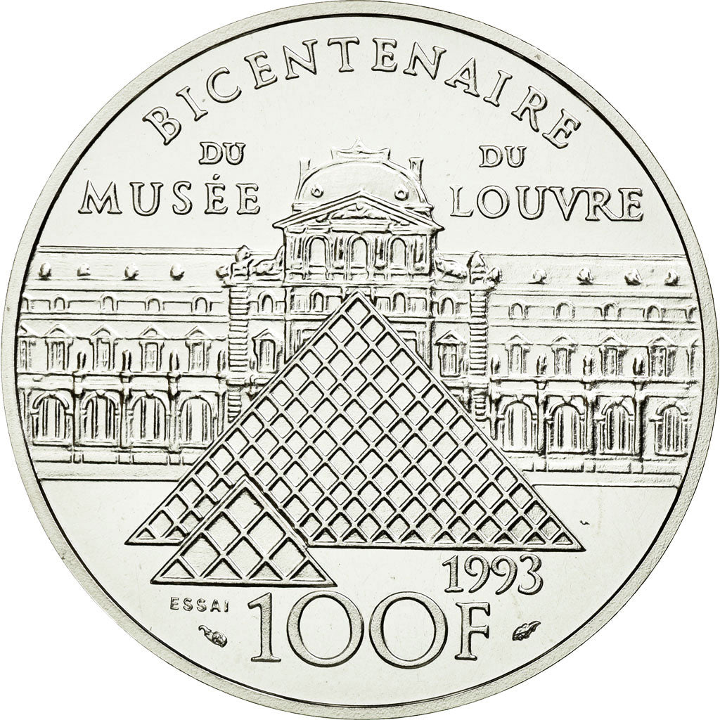 Monnaie, France, Mona Lisa, 100 Francs, 1993, ESSAI, FDC, Argent, Gadoury:C45