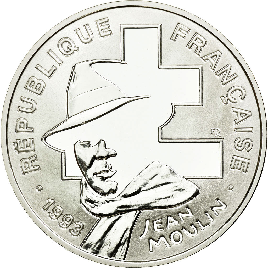 Coin, France, Jean Moulin, 100 Francs, 1993, ESSAI, MS(65-70), Silver, KM:1023