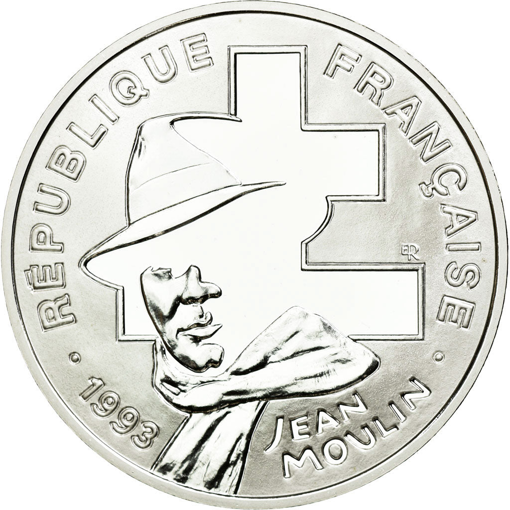 Coin, France, Jean Moulin, 100 Francs, 1993, ESSAI, MS(65-70), Silver, KM:1023