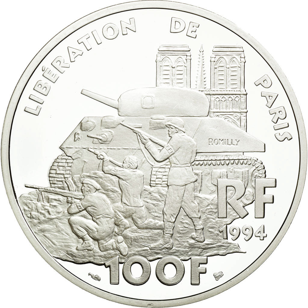 Coin, France, Libération de Paris, 100 Francs, 1994, ESSAI, MS(65-70), Silver