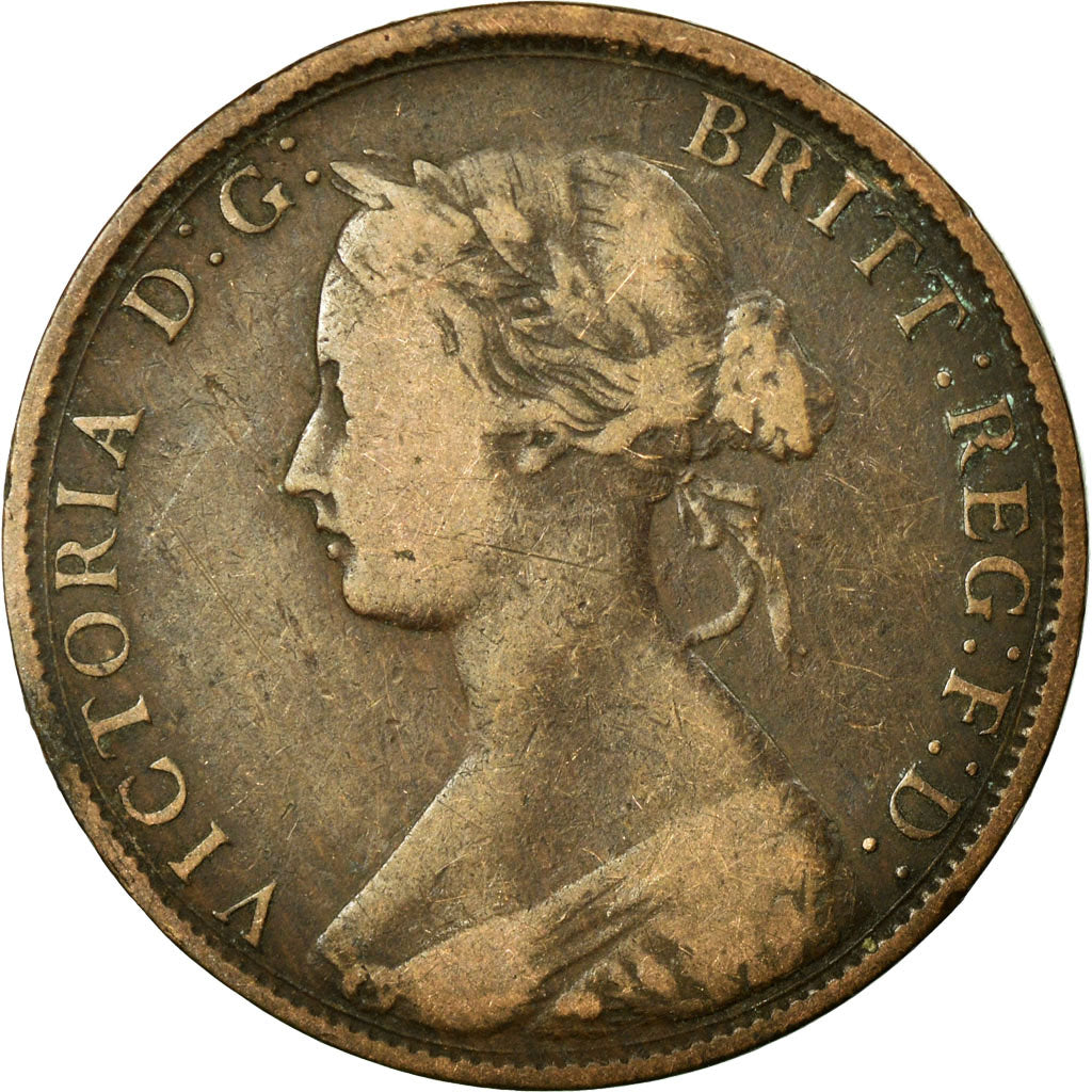 Coin, Great Britain, Victoria, 1/2 Penny, 1862, F(12-15), Bronze, KM:748.2
