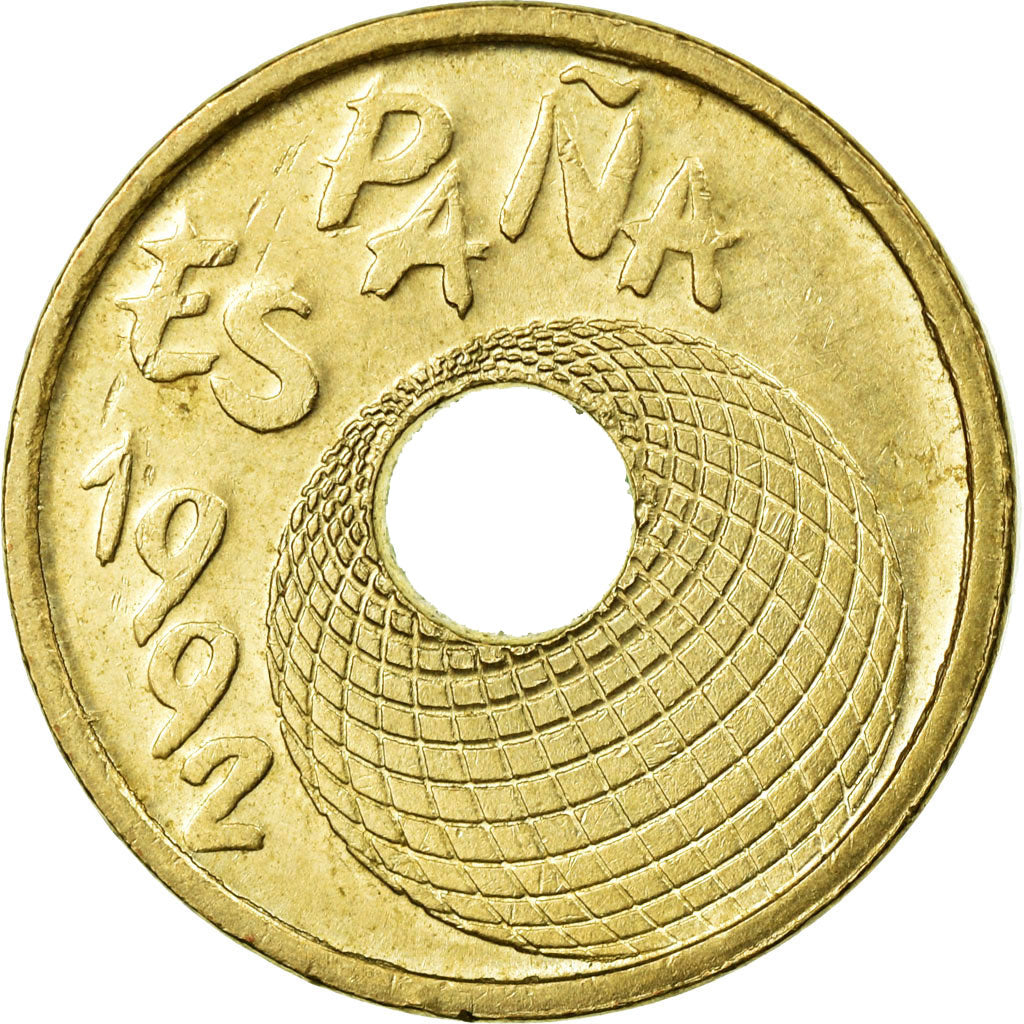 Munten, Spanje, Juan Carlos I, 25 Pesetas, 1992, Madrid, ZF+, Aluminum-Bronze