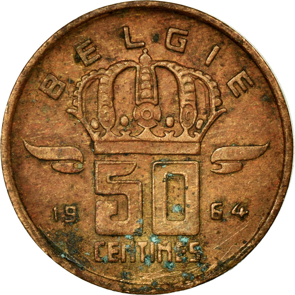 Coin, Belgium, Baudouin I, 50 Centimes, 1964, VF(30-35), Bronze, KM:149.1