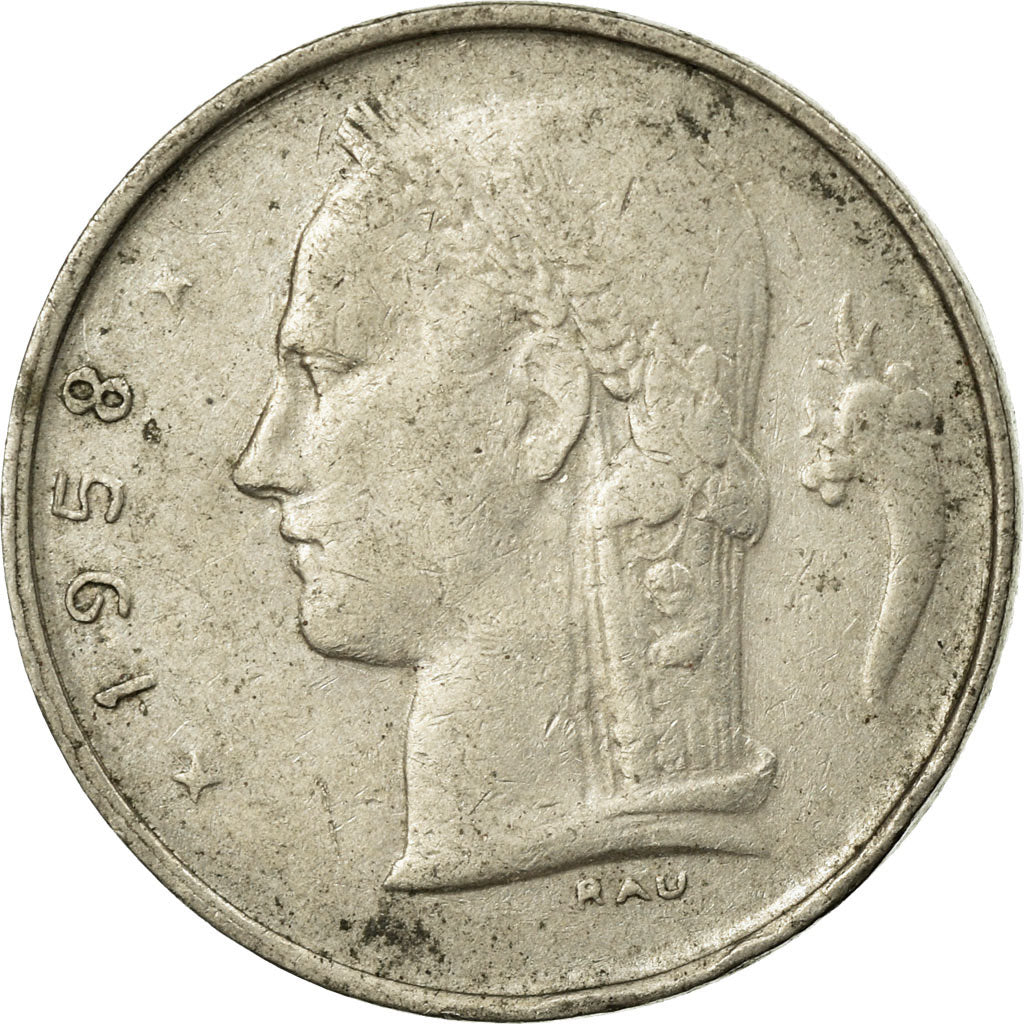 Munten, België, Franc, 1958, ZF, Copper-nickel, KM:143.1