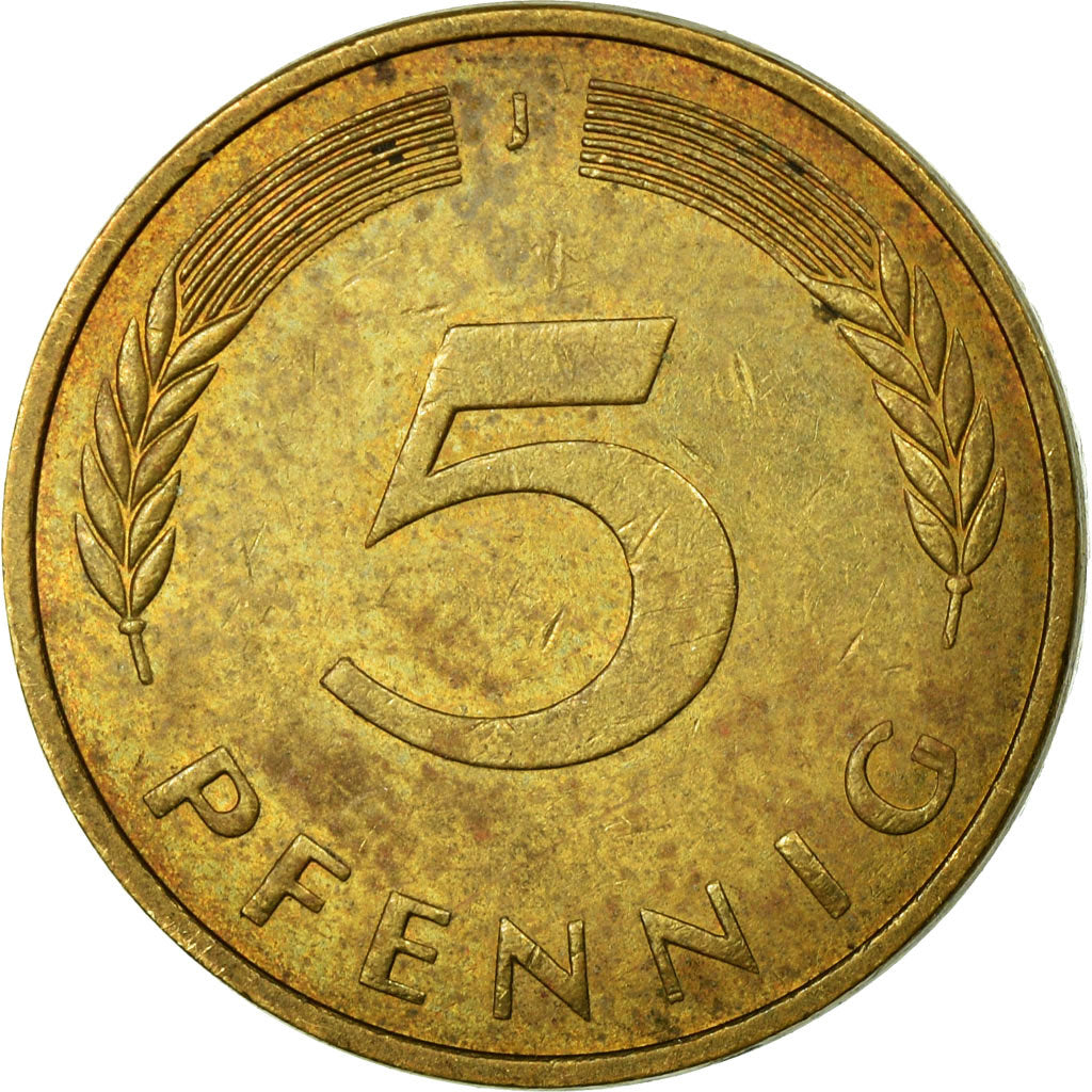 Monnaie, République fédérale allemande, 5 Pfennig, 1979, Hambourg, TTB, Brass
