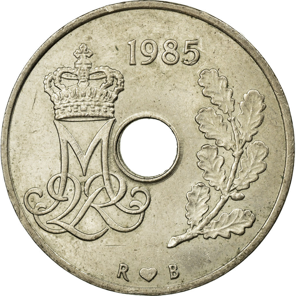 Coin, Denmark, Margrethe II, 25 Öre, 1985, Copenhagen, EF(40-45)
