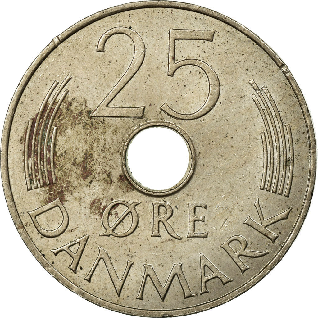 Coin, Denmark, Margrethe II, 25 Öre, 1985, Copenhagen, EF(40-45)