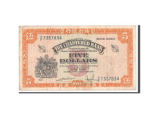 Hong Kong, Chartered Bank, 5 Dollars 1967, Pick 69