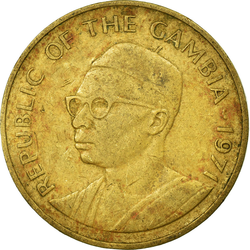 Coin, GAMBIA, THE, 10 Bututs, 1971, EF(40-45), Nickel-brass, KM:10
