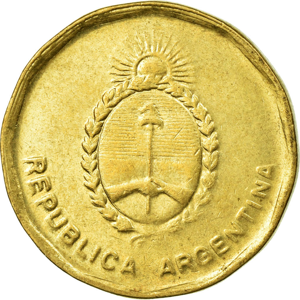Coin, Argentina, 10 Centavos, 1988, EF(40-45), Brass, KM:98