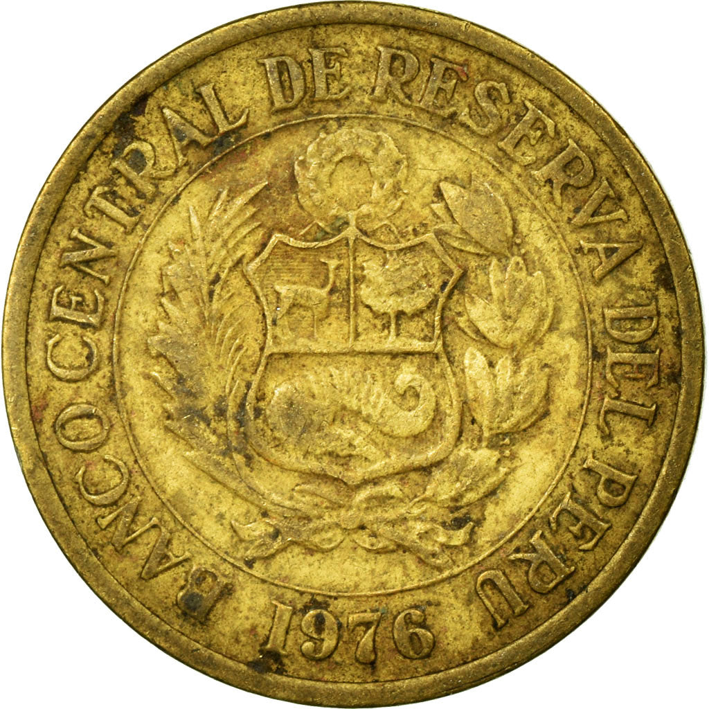 Coin, Peru, Sol, 1976, EF(40-45), Brass, KM:266.1