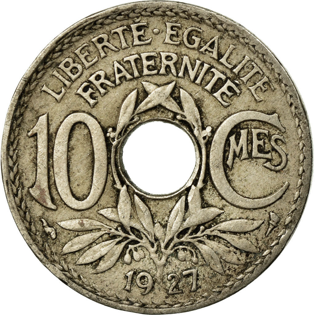 Moeda, França, Lindauer, 10 Centimes, 1927, Paris, EF(40-45), Cobre-níquel