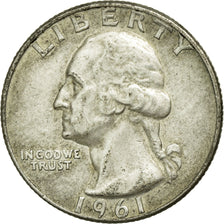 Coin, United States, Washington Quarter, Quarter, 1961, U.S. Mint, Denver