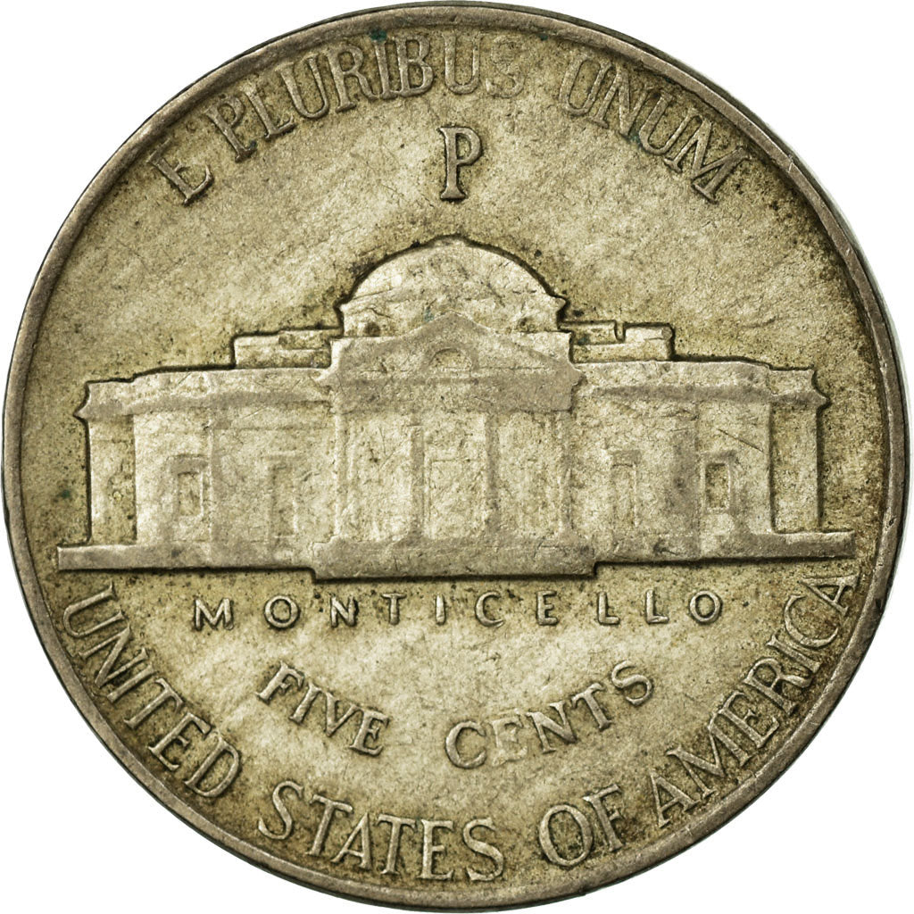 Moneta, USA, Jefferson Nickel, 5 Cents, 1944, U.S. Mint, Philadelphia