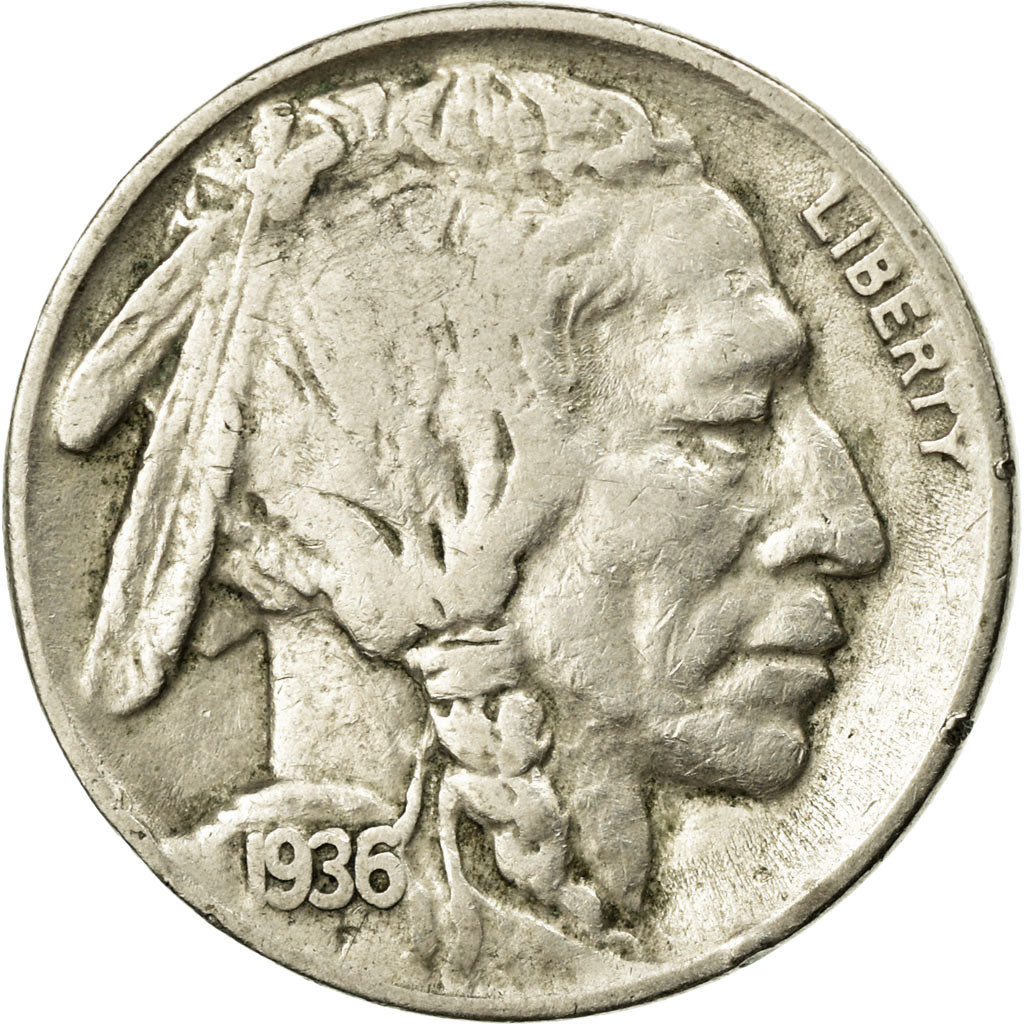 Münze, Vereinigte Staaten, Buffalo Nickel, 5 Cents, 1936, U.S. Mint