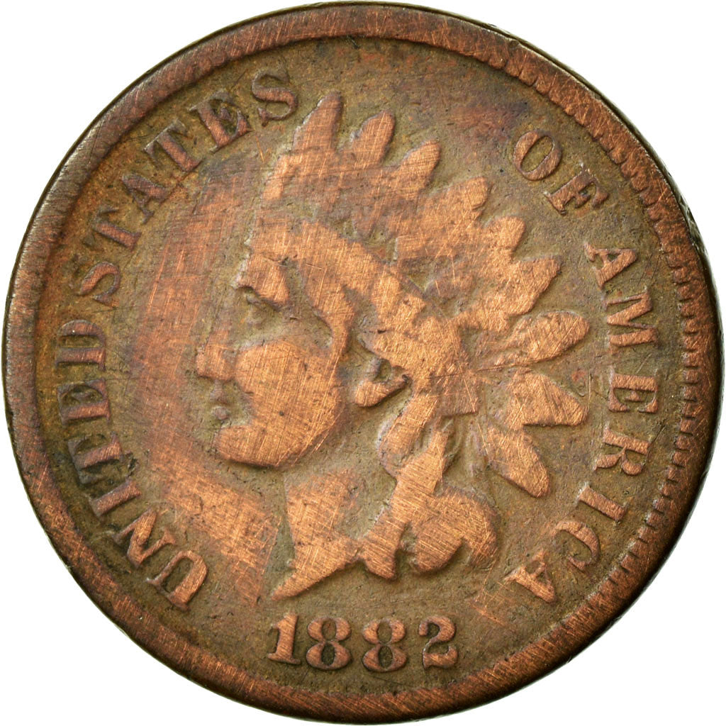 Coin, United States, Indian Head Cent, Cent, 1882, U.S. Mint, Philadelphia