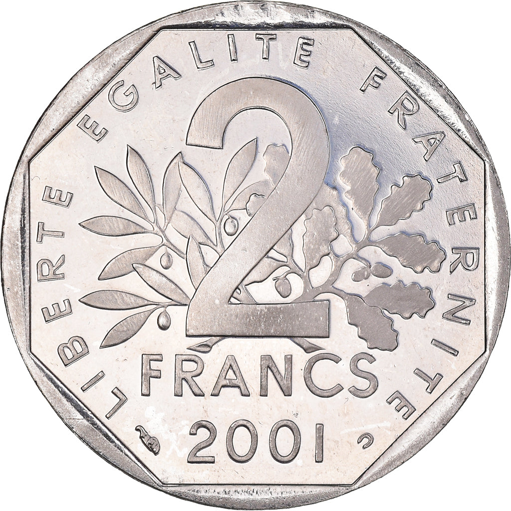 Coin, France, Semeuse, 2 Francs, 2001, Paris, Proof, MS(64), Nickel, KM:942.2