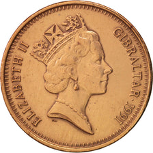 Coin, Gibraltar, Elizabeth II, 2 Pence, 1991, AU(50-53), Bronze, KM:21