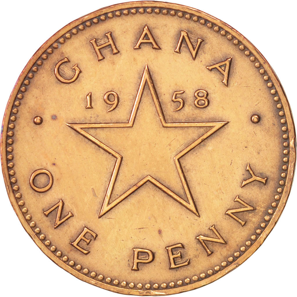 Ghana, Penny, 1958, AU(50-53), Bronze, KM:2