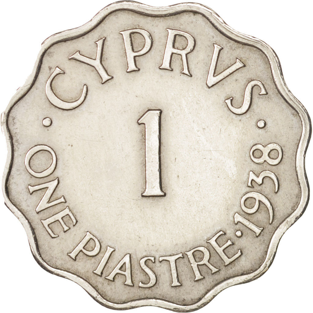 Cyprus, Piastre, 1938, AU(50-53), Copper-nickel, KM:23