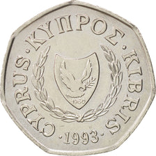 Munten, Cyprus, 50 Cents, 1993, ZF+, Copper-nickel, KM:66