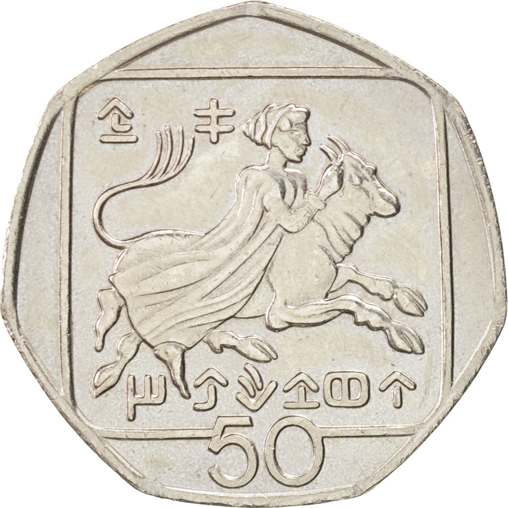Munten, Cyprus, 50 Cents, 1993, ZF+, Copper-nickel, KM:66