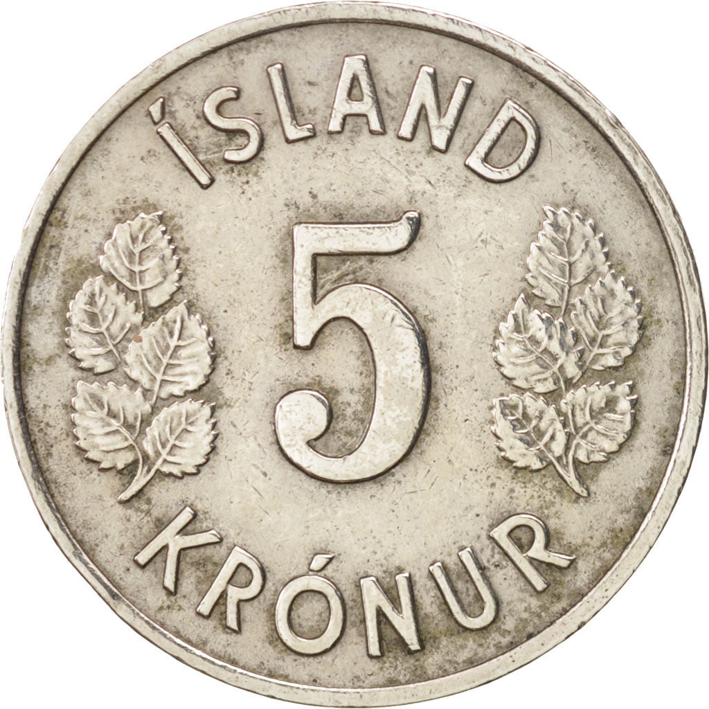 Iceland, 5 Kronur, 1969, AU(50-53), Copper-nickel, KM:18