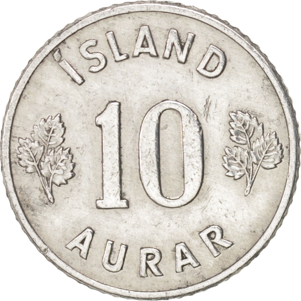 Coin, Iceland, 10 Aurar, 1971, AU(50-53), Aluminum, KM:10a