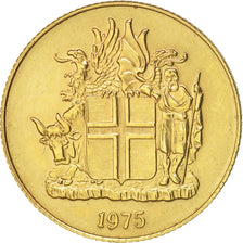 Iceland, Krona, 1975, AU(50-53), Nickel-brass, KM:12a