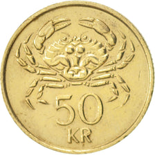 Münze, Iceland, 50 Kronur, 1987, SS+, Nickel-brass, KM:31