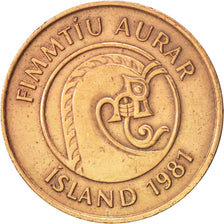 Iceland, 50 Aurar, 1981, SS+, Bronze, KM:26