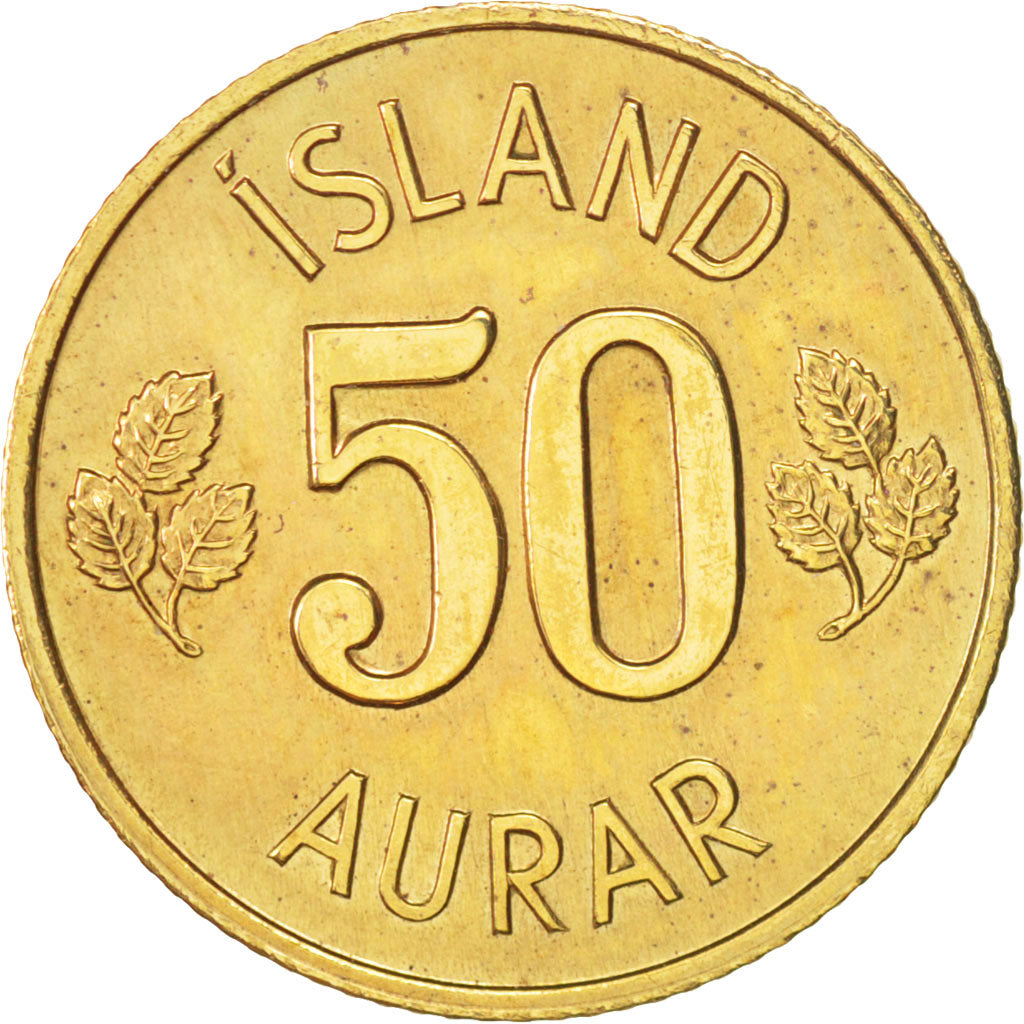 Coin, Iceland, 50 Aurar, 1973, AU(50-53), Nickel-brass, KM:17