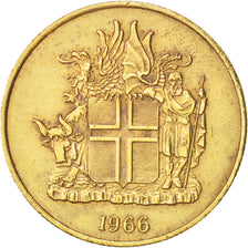 Iceland, 2 Kronur, 1966, AU(50-53), Nickel-brass, KM:13a.1