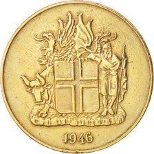 Iceland, 2 Kronur, 1946, AU(50-53), Aluminum-Bronze, KM:13